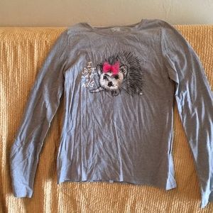 Gray Girls Long Sleeve Shirt